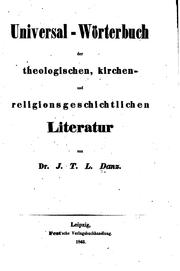 Front cover of Universal-wörterbuch der Theologischen, Kirchen- und religionsgeschtlichen Literatur by Johann Traugott Leberecht Danz
