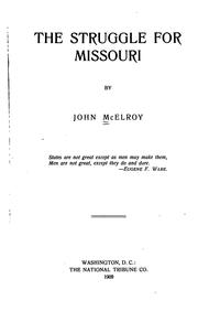 Cover of The struggle for Missouri by John McElroy