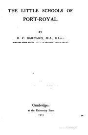 Front cover of The Little Schools of Port-Royal by Howard Clive Barnard