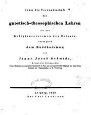 Front cover of Ueber die Verwandtschaft der gnostisch-theosophischen Lehren mit dem Religionssystemen des .. by Isaak Jakob Schmidt