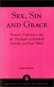 Cover of Sex, sin, and grace by Judith Plaskow