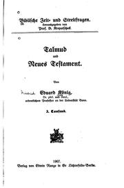 Front cover of Talmud und neues Testament by Eduard König