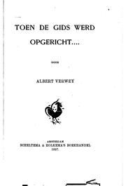 Cover of Toen de Gids werd opgericht by Albert Verwey