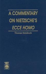 Front cover of A commentary on Nietzsche's Ecce homo by Thomas Steinbuch