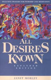 Cover of All desires known by Janet Morley
