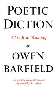 Front cover of Poetic diction by Owen Barfield