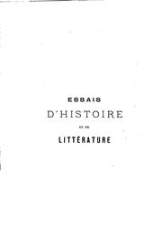 Front cover of Essais d'histoire et de littérature by Charles Felgères