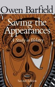 Cover of Saving the appearances by Owen Barfield