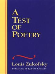 Front cover of A test of poetry by Louis Zukofsky