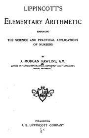 Front cover of Lippincott's Elementary Arithmetic: Embracing the Science and Practical Applications of Numbers by James Morgan Rawlins