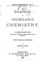 Front cover of A Compend of inorganic chemistry by G. Mason Ward