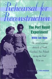 Front cover of Rehearsal for Reconstruction by Willie Lee Nichols Rose