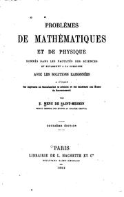 Front cover of Problèmes de mathématiques et de physique: donnés dans les Facultés des ... by Ernest Menu de Saint -Mesmn