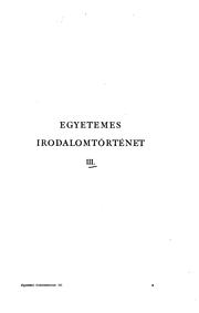 Cover of Egyetemes irodalomtörténet by Gusztáv Heinrich