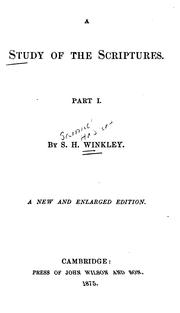 Front cover of A Study of the Scriptures: Part I by Samuel Hobart Winkley