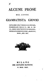 Cover of Alcune prose by conte Giambatista Giovio