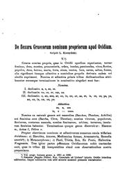 Cover of De flexura graecorum nominum propriorum apud Ovidium by Ladislaus Koczyñski
