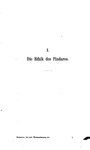 Front cover of Die sittliche Weltanschauung des Pindaros und Aeschylos by Eduard August W . Buchholz