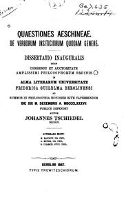 Cover of Quaestiones Aeschineae de verborum insiticiorum quodam genere by Johann Tschiedel