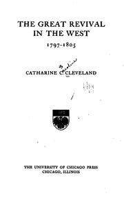 Front cover of The Great Revival in the West, 1797-1805 by Catharine Caroline Cleveland