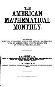Cover of The American Mathematical Monthly by Mathematical Association of America