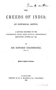 Front cover of The Creeds of India by Sir Edward Colebrooke