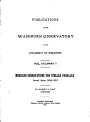 Cover of Publications of the Washburn Observatory of the University of Wisconsin by Comstock, George C.