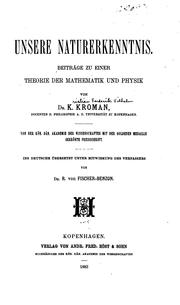 Front cover of Unsere Naturerkenntnis: Beiträge zu einer Theorie der Mathematik und Physik by Kristian Frederik Vilheim Kroman