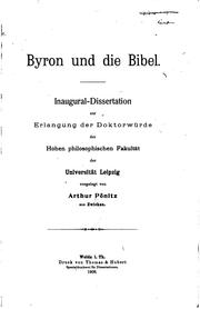 Front cover of Byron und die Bibel by Arthur Pönitz