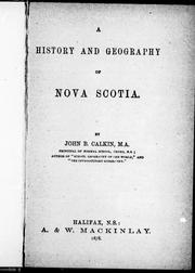 Front cover of A history and geography of Nova Scotia by John B. Calkin