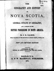 Front cover of The geography and history of Nova Scotia by John B. Calkin