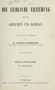 Front cover of Erziehung und unterricht im klassischen alterthum by Lorenz Grasberger