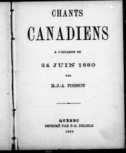 Front cover of Chants canadiens à l'occasion du 24 juin 1880 by Adolphe Poisson