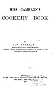 Cover of Miss Cameron's cookery book by Ida Cameron
