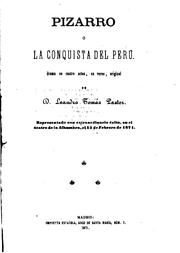 Cover of Pizarro, o, la conquista del Perú: Drama en cuatro actos, en verso by Leandro Tomás Pastor