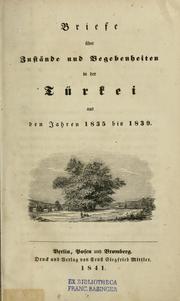 Front cover of Briefe über Zustände und Begebenheiten in der Türkei aus den Jahren 1835 bis 1839 by Helmuth Karl Bernhard Graf von Moltke