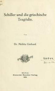 Front cover of Schiller und die griechische Tragödie by Melitta Gerhard