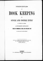 Front cover of Principles of book-keeping by single and double entry by Unknown
