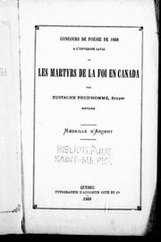 Front cover of Les martyrs de la foi en Canada by Eustache Prud'homme