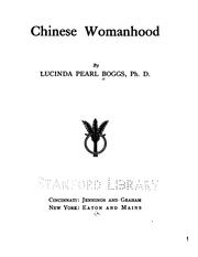 Cover of Chinese Womanhood by Lucinda Pearl Boggs