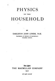 Front cover of Physics of the Household by Carleton John Lynde