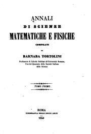 Cover of Annali di scienze matematiche e fisiche by Barnaba Tortolini