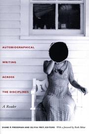 Cover of Autobiographical Writing Across the Disciplines by Diane P. Freedman