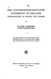 Cover of Der naturwissenschaftliche Unterricht in England, insbesondere in Physik und Chemie by Karl Tobias Fischer