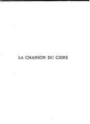 Cover of La chanson du cidre by Frédéric Le Guyader