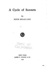 Cover of A cycle of sonnets by Edith Willis Linn