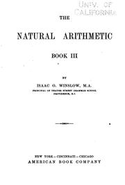 Front cover of The Natural Arithmetic: Book 1- by Isaac Oscar Winslow