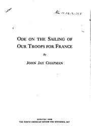 Front cover of Ode on the Sailing of Our Troops for France by John Jay Chapman