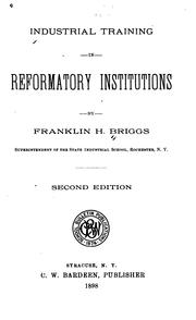 Front cover of Industrial training in reformatory institutions by Franklin H. Briggs