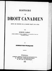 Front cover of Histoire du droit canadien by Edmond Lareau